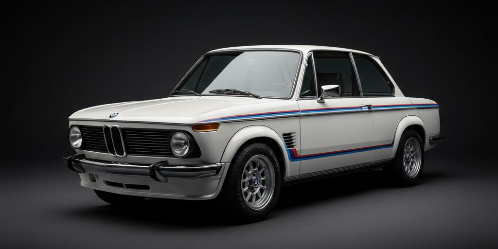 BMW 2002 Turbo — Chamonix White with tri-color stripes