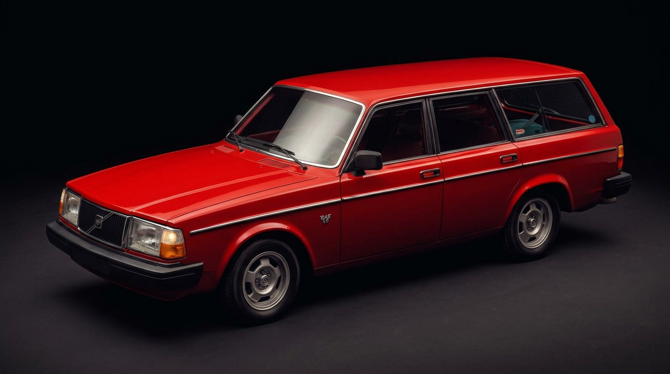 Volvo 240 Wagon — Cabernet Red